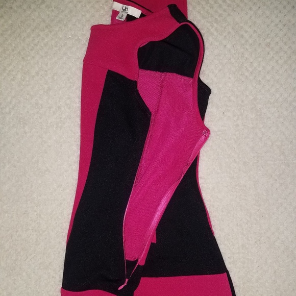 Fuchsia and Black Bodycon Dress - Picture 4 of 5
